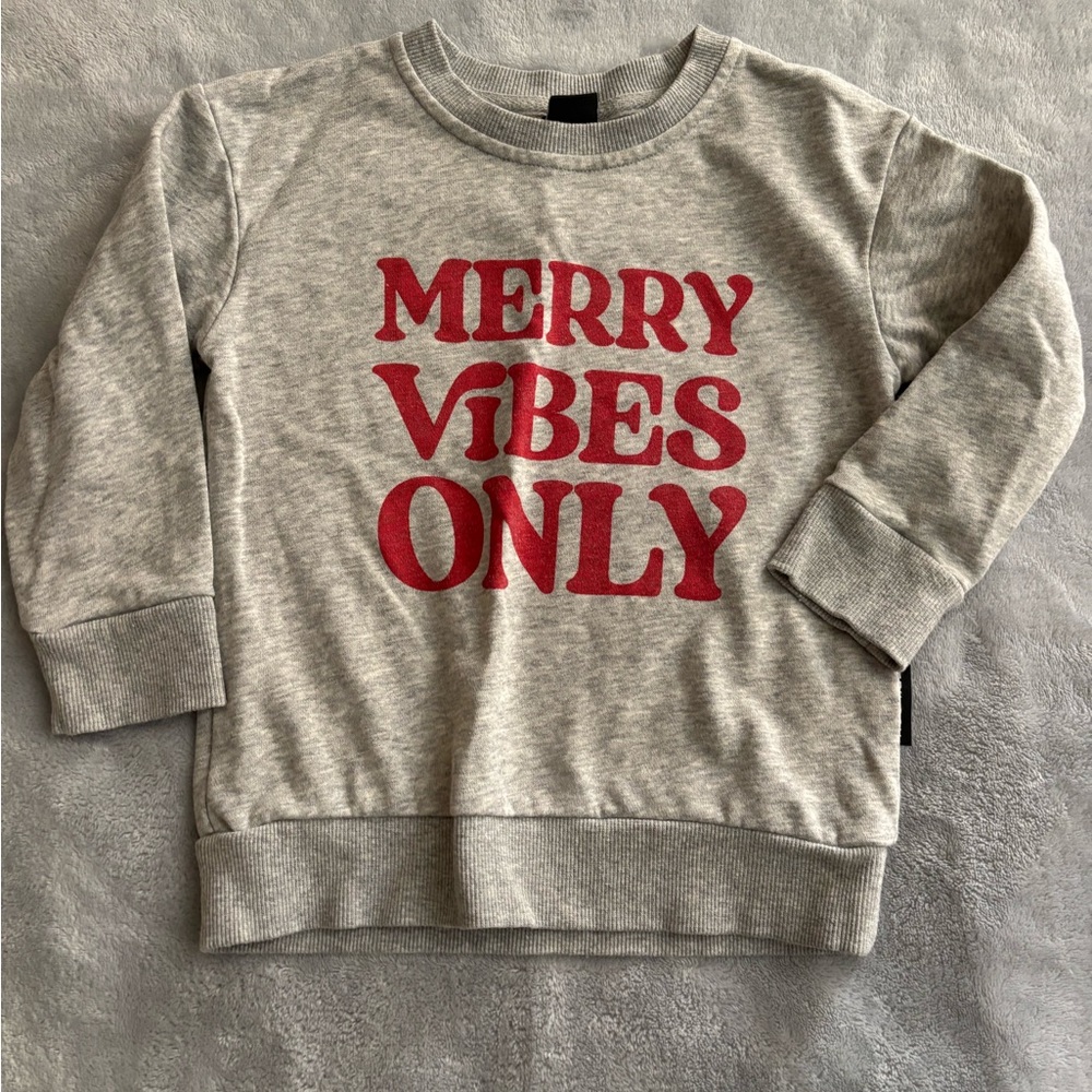 Gray Kids Sweatshirt with Red Print